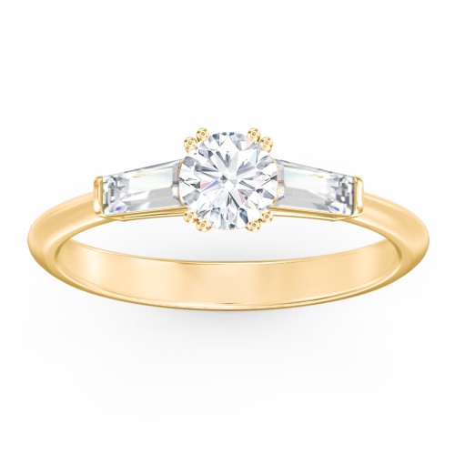 3 Stone Engagement Ring with Tapered Baguettes