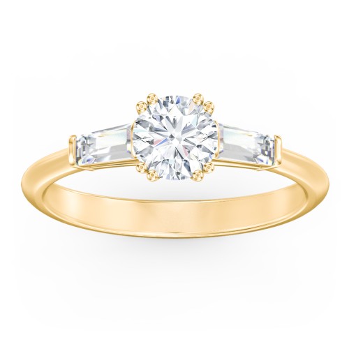3 Stone Engagement Ring with Tapered Baguettes
