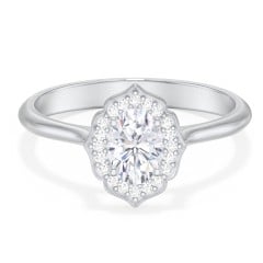 Lotus Halo Diamond Engagement Ring