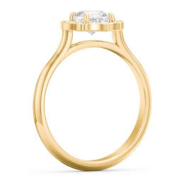 Lotus Halo Diamond Engagement Ring in 9K Solid Yellow Gold