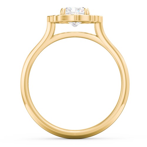 Lotus Halo Diamond Engagement Ring