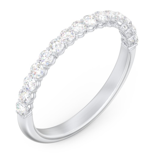 Classic Shared Prong Half Eternity Wedding Band - 1/2 ct. tw. – 14K White Gold with Lab Diamonds