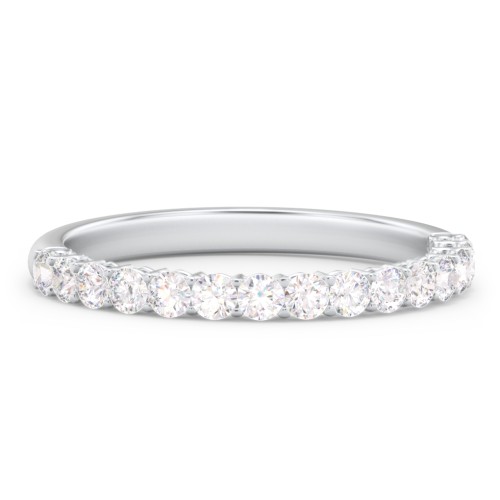 Classic Shared Prong Half Eternity Wedding Band - 1/2 ct. tw. – 14K White Gold with Lab Diamonds