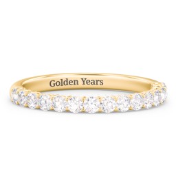 Classic Shared Prong Half Eternity Wedding Band - 1/2 ct. tw. in 9K Solid Yellow Gold with Lab Diamonds