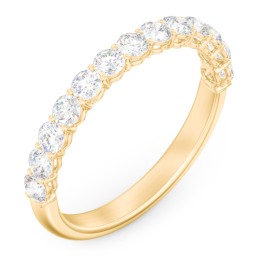 Classic Shared Prong Half Eternity Wedding Band - 3/4 ct. tw. in 9K Solid Yellow Gold with Lab Diamonds