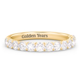 Classic Shared Prong Half Eternity Wedding Band - 3/4 ct. tw. in 9K Solid Yellow Gold with Lab Diamonds