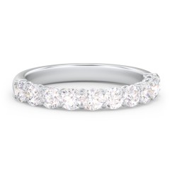 Classic Shared Prong Half Eternity Wedding Band - 1 ct. tw. – 14K White Gold with Lab Diamonds
