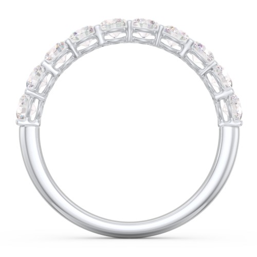 Classic Shared Prong Half Eternity Wedding Band - 1 ct. tw. – 14K White Gold with Lab Diamonds