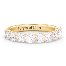 Classic Shared Prong Half Eternity Wedding Band - 1 1/2 ct. tw. in 9K Solid Yellow Gold with Lab Diamonds