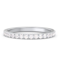 Micro Pavé Half Eternity Wedding Band - 1/3 ct. tw. – 14K White Gold with Lab Diamonds