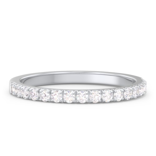 Micro Pavé Half Eternity Wedding Band - 1/3 ct. tw. – 14K White Gold with Lab Diamonds