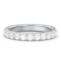 Micro Pavé Half Eternity Wedding Band - 3/4 ct. tw. – 14K White Gold with Lab Diamonds