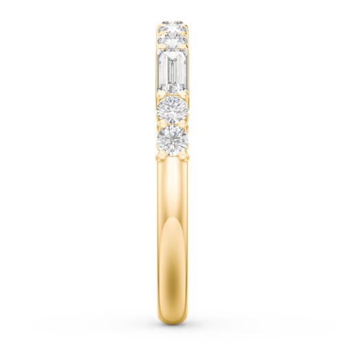 Baguette & Round Stone Half Eternity Wedding Band - 1/2 ct. tw.