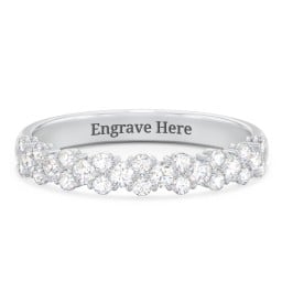 Modern Multi-Stone Half Eternity Wedding Band