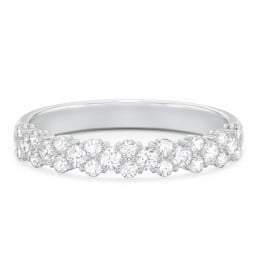 Modern Multi-Stone Half Eternity Wedding Band