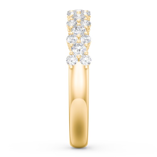 Modern Multi-Stone Half Eternity Wedding Band