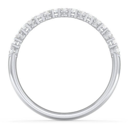 Modern Multi-Stone Half Eternity Wedding Band – 14K White Gold with Lab Diamond