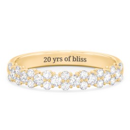 Modern Multi-Stone Half Eternity Wedding Band in 9K Solid Yellow Gold with Lab Diamond