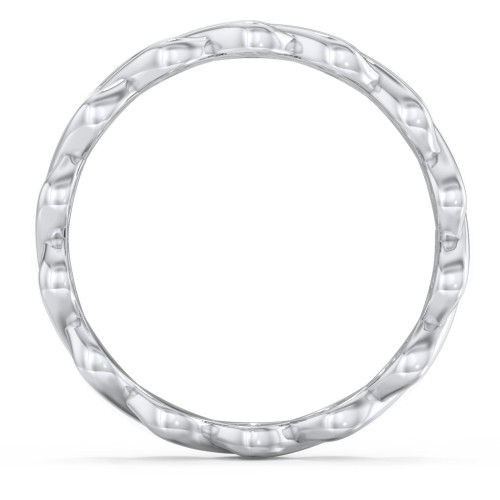 Intertwined Infinity Eternity Band with Accent Stones – 9kt White Gold with Lab Diamond