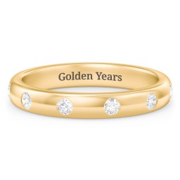 Flush Set Diamond Eternity Wedding Band in 9K Solid Yellow Gold with Lab Diamond