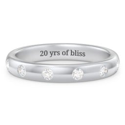 Flush Set Diamond Half-Eternity Wedding Band