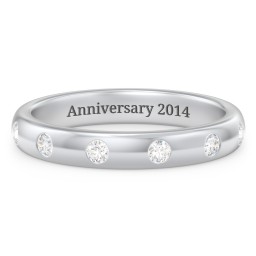 Flush Set Diamond Half-Eternity Wedding Band