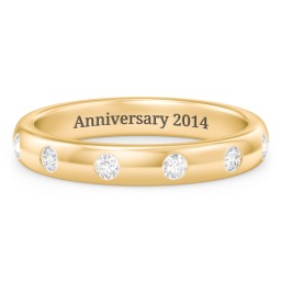 Flush Set Diamond Half-Eternity Wedding Band