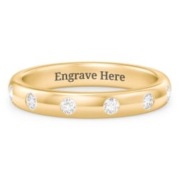 Flush Set Diamond Half-Eternity Wedding Band