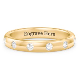 Flush Set Diamond Half-Eternity Wedding Band