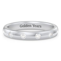 Flush Set Diamond Half-Eternity Wedding Band