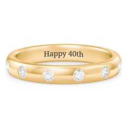 Flush Set Diamond Half-Eternity Wedding Band