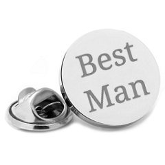 Men’s Classic Engravable Disc Lapel Pin – Stainless Steel