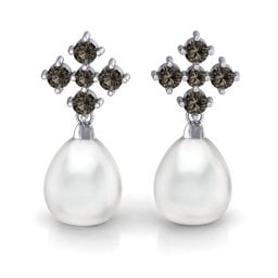 Freshwater Pearl Drop Earrings with Accents