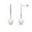 Pavé Bar Drop Pearl Earrings