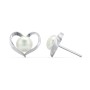 Sterling Silver Heart and Pearl Earrings