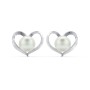 Sterling Silver Heart and Pearl Earrings