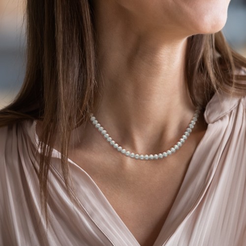 Classic 6mm Freshwater Pearl Necklace with Sterling Silver Clasp