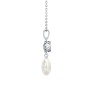 Sterling Silver Freshwater Pearl and Cubic Zirconia Drop Pendant