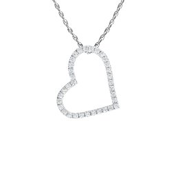 Pavé Heart Pendant with Diamond Accents in 925 Sterling Silver