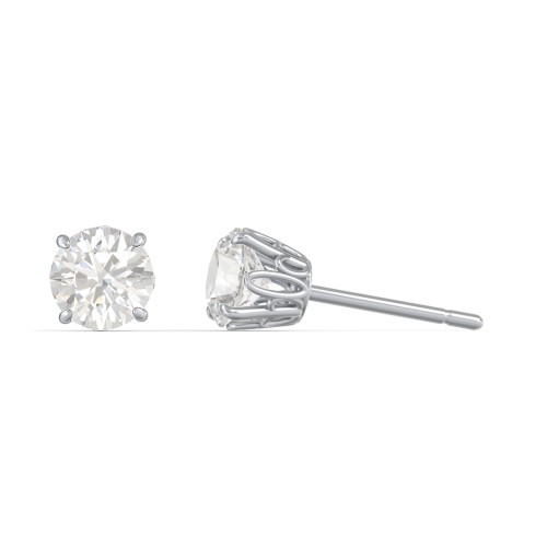 1 Carat Solitaire Stud Earrings