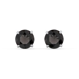 1 Carat Solitaire Stud Earrings in 925 Sterling Silver with Smokey Quartz