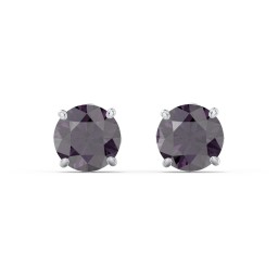 1 Carat Solitaire Stud Earrings in 925 Sterling Silver with Alexandrite