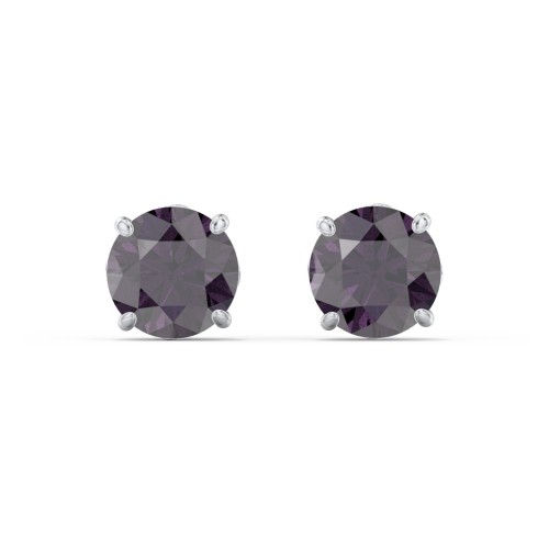 1 Carat Solitaire Stud Earrings – Sterling Silver with Alexandrite
