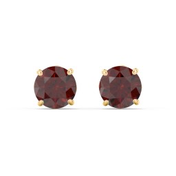 1 Carat Solitaire Stud Earrings in 9K Solid Yellow Gold with Garnet