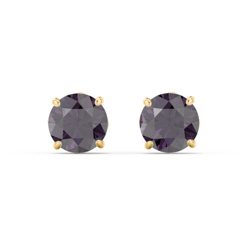 1 Carat Solitaire Stud Earrings – 9kt Yellow Gold with Alexandrite