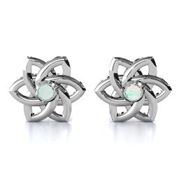Celtic Star Earrings in 925 Sterling Silver with Opal