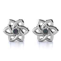 Celtic Star Earrings in 925 Sterling Silver with Alexandrite