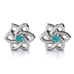 Celtic Star Earrings in 925 Sterling Silver with Mint Premium Zirconia