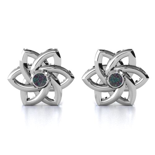 Celtic Star Earrings – Sterling Silver with Alexandrite
