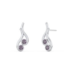Multi Stone Raindrop Earrings in 925 Sterling Silver with Alexandrite and Blue Topaz